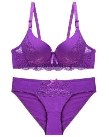 HQ Padded Push Up Solid Transparent G-String Bra Brief Sets